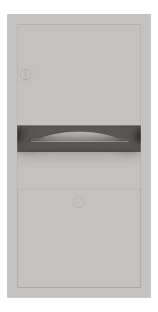 Front Image of CombinationUnit Recessed ASI Traditional PaperDispenser 2Gal