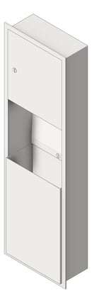 3D Shaded Image of CombinationUnit Recessed ASI Traditional PaperDispenser Adjustable 12Gal