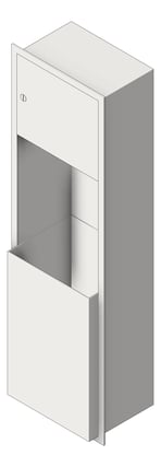 3D Shaded Image of CombinationUnit Recessed ASI Traditional RollPaperDispenser Battery 17Gal