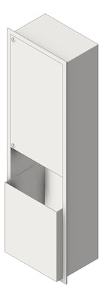 3D Shaded Image of CombinationUnit Recessed ASI Traditional RollPaperDispenser Electric 12Gal