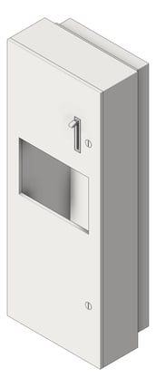 3D Shaded Image of CombinationUnit SemiRecessed ASI Simplicity RollPaperDispenser 9.4Gal