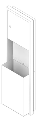 3D Documentation Image of CombinationUnit SemiRecessed ASI Traditional PaperDispenser 12Gal