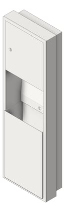 3D Shaded Image of CombinationUnit SemiRecessed ASI Traditional PaperDispenser Adjustable 12Gal