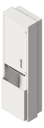 3D Shaded Image of CombinationUnit SemiRecessed ASI Traditional RollPaperDispenser 13.3Gal