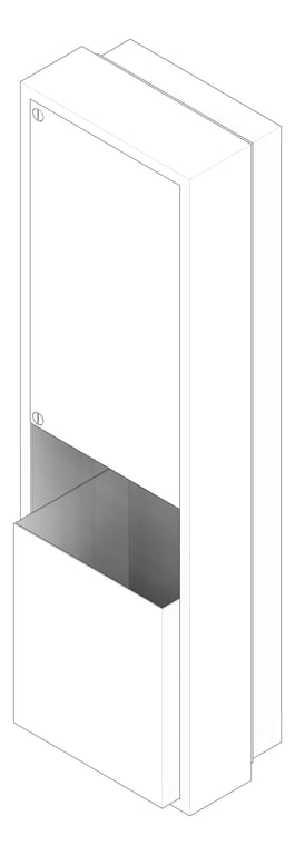 3D Documentation Image of CombinationUnit SemiRecessed ASI Traditional RollPaperDispenser Battery 12Gal