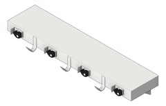 3D Shaded Image of Shelf SurfaceMount ASI UtilityHookStrip DryingRod