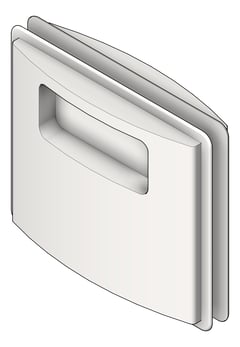 3D Shaded Image of SanitaryDisposal PartitionMount ASI Roval