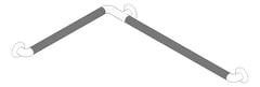 3D Documentation Image of GrabBar Corner ASI SnapFlange 1.5InchDia