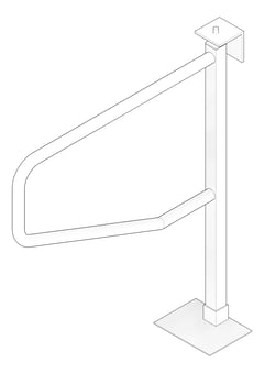 3D Documentation Image of GrabBar SwingAway ASI ExposedFlange 1.25InchDia