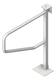 3D Shaded Image of GrabBar SwingAway ASI ExposedFlange 1.25InchDia