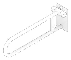 3D Documentation Image of GrabBar SwingUp ASI ExposedFlange 1.25InchDia FrictionHinge
