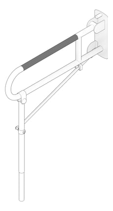 3D Documentation Image of GrabBar SwingUp ASI ExposedFlange 1.25InchDia SupportLeg