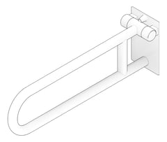 3D Documentation Image of GrabBar SwingUp ASI ExposedFlange 1.5InchDia FrictionHinge