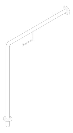 3D Documentation Image of GrabBar WallToFloor ASI SnapFlange 1.25InchDia