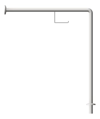 Left Image of GrabBar WallToFloor ASI SnapFlange 1.25InchDia