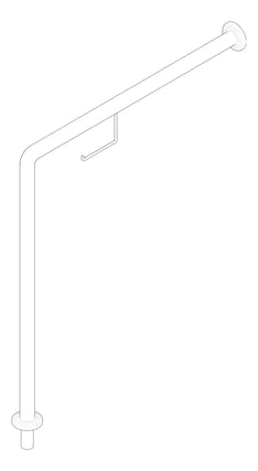 3D Documentation Image of GrabBar WallToFloor ASI SnapFlange 1.5InDia