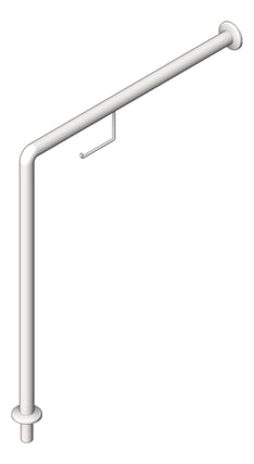 3D Shaded Image of GrabBar WallToFloor ASI SnapFlange 1.5InDia
