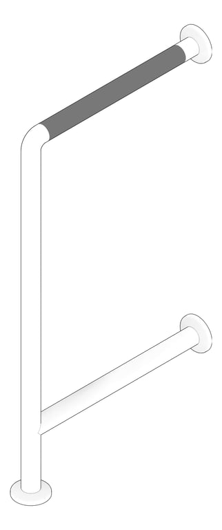 3D Documentation Image of GrabBar WallToFloor ASI SnapFlange 1.5InDia Braced