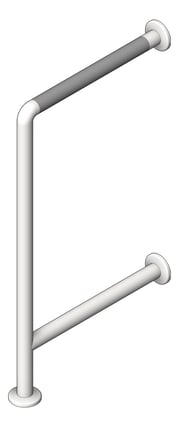 3D Shaded Image of GrabBar WallToFloor ASI SnapFlange 1.5InDia Braced