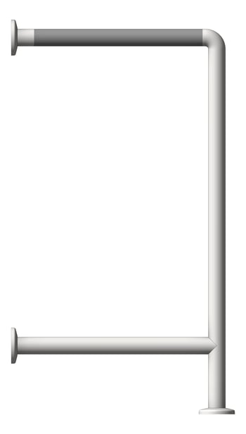 Left Image of GrabBar WallToFloor ASI SnapFlange 1.5InDia Braced
