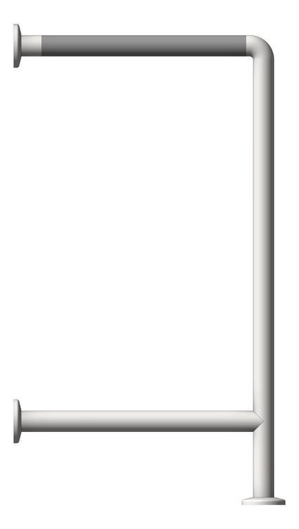 Left Image of GrabBar WallToFloor ASI SnapFlange 1.5InDia Braced