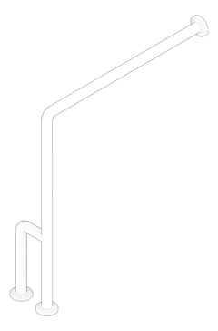 3D Documentation Image of GrabBar WallToFloor ASI SnapFlange 1.5InDia Outrigger LH