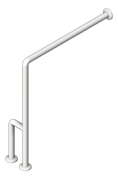 3D Shaded Image of GrabBar WallToFloor ASI SnapFlange 1.5InDia Outrigger LH