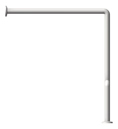 Left Image of GrabBar WallToFloor ASI SnapFlange 1.5InDia Outrigger LH