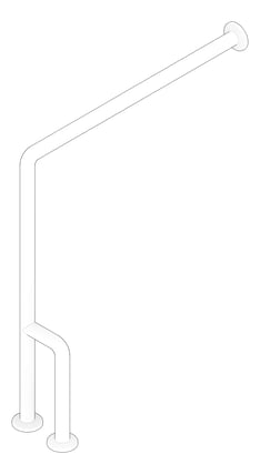 3D Documentation Image of GrabBar WallToFloor ASI SnapFlange 1.5InDia Outrigger RH