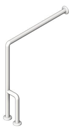 3D Shaded Image of GrabBar WallToFloor ASI SnapFlange 1.5InDia Outrigger RH