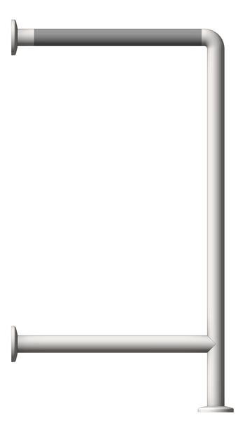 Left Image of GrabBar WallToFloor ASI SnapFlange 1.5InchDia Braced
