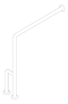 3D Documentation Image of GrabBar WallToFloor ASI SnapFlange 1.5InchDia Outrigger LH
