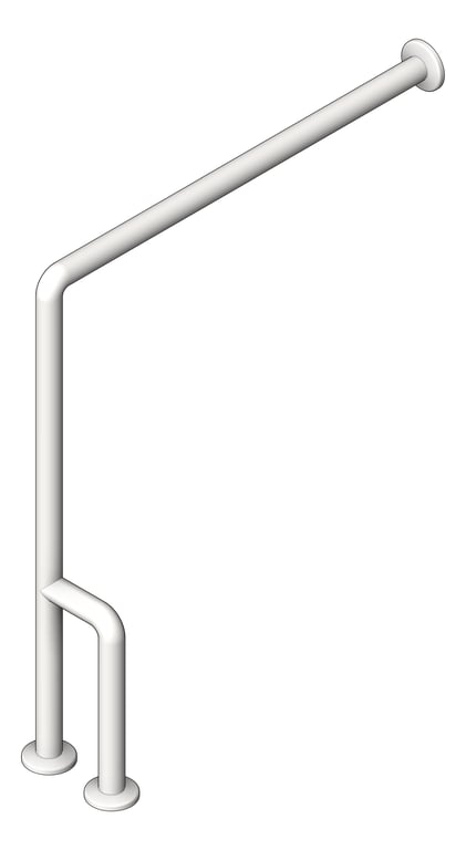 GrabBar WallToFloor ASI SnapFlange 1.5InchDia Outrigger RH