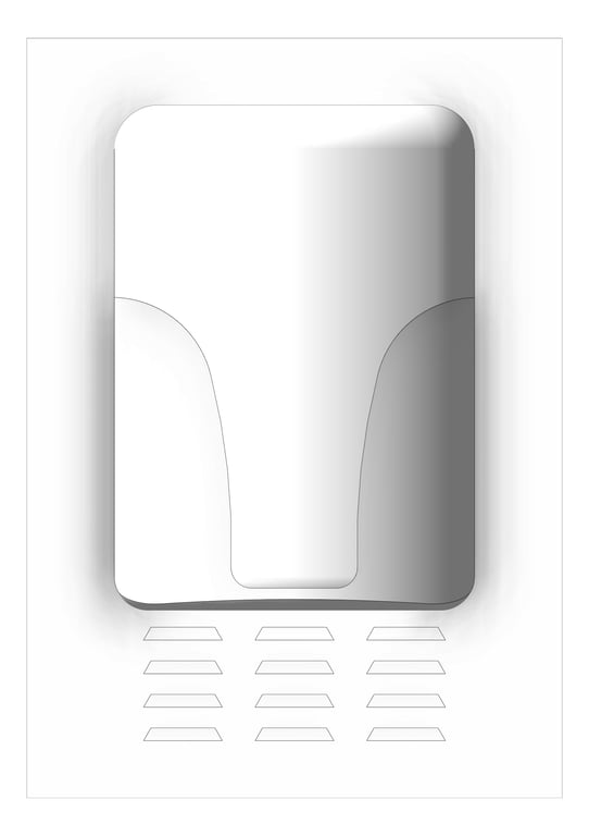 Front Image of HandDryer SemiRecessed ASI TurboDri