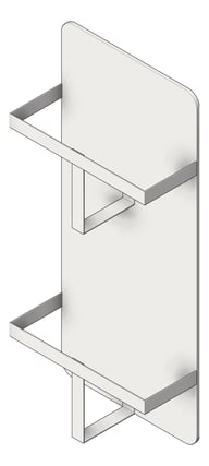3D Shaded Image of BedPanHolder SurfaceMount ASI Double