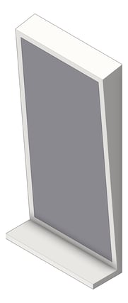 3D Shaded Image of Mirror PlateGlass ASI FixedTilt Framed Shelf