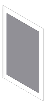 3D Shaded Image of Mirror PlateGlass ASI Frameless Frosted Backlight