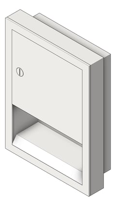 3D Shaded Image of PaperTowelDispenser SemiRecessed ASI Traditional