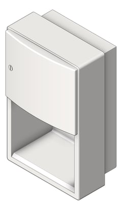 3D Shaded Image of RollPaperDispenser SemiRecessed ASI Roval Electric