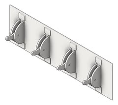 3D Shaded Image of ClothesHookStrip SurfaceMount ASI Security FrontFixed