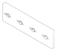 3D Documentation Image of ClothesHookStrip SurfaceMount ASI Security TripBall