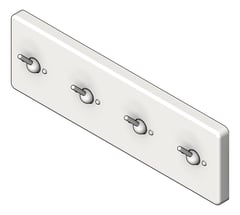 3D Shaded Image of ClothesHookStrip SurfaceMount ASI Security TripBall