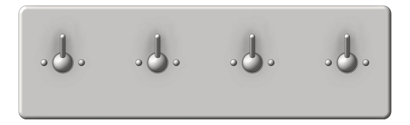 Front Image of ClothesHookStrip SurfaceMount ASI Security TripBall