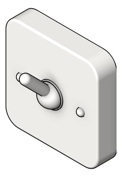 3D Shaded Image of ClothesHook SurfaceMount ASI Security TripBall FrontFixed