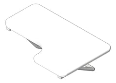 3D Shaded Image of ShowerSeat Folding ASI LShape Padded 33Inch LH