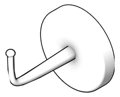 3D Shaded Image of RobeHook SurfaceMount ASI HeavyDuty