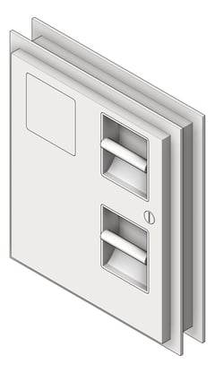 3D Shaded Image of ToiletTissueDispenser PartitionMount ASI DualAccess SanitaryDisposal