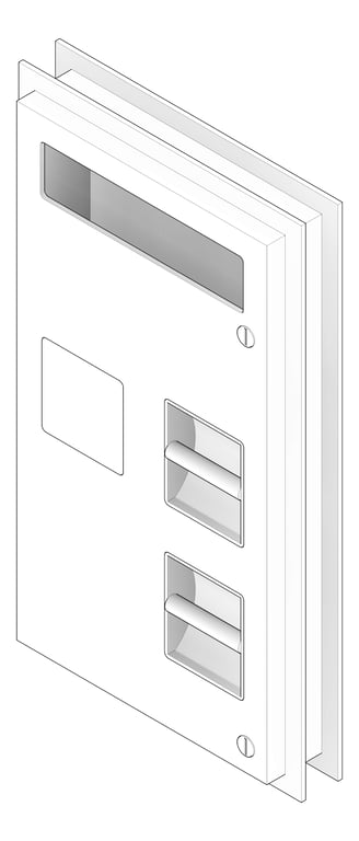 3D Documentation Image of ToiletTissueDispenser PartitionMount ASI DualAccess ToiletSeatCover SanitaryDisposal