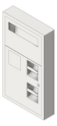 3D Shaded Image of ToiletTissueDispenser SurfaceMount ASI ToiletSeatCover SanitaryDisposal