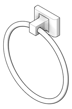 3D Shaded Image of TowelRIng SurfaceMount ASI Zamak
